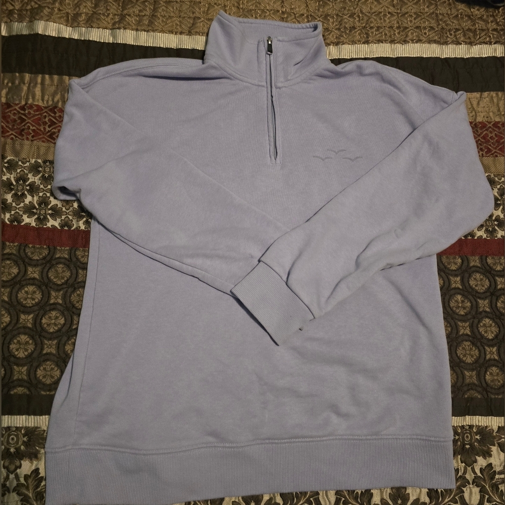 Lazy Pants Women’s Light Purple French Terry Quarter Zip Sweater